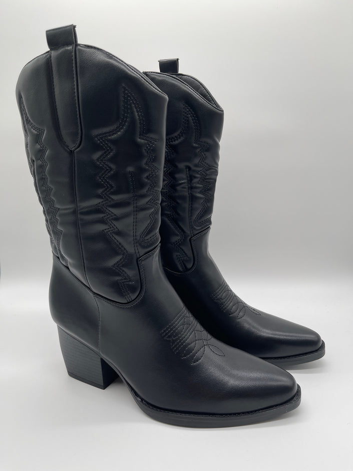 Stiefel Kurz im Western-Style in Schwarz Artikel 5232