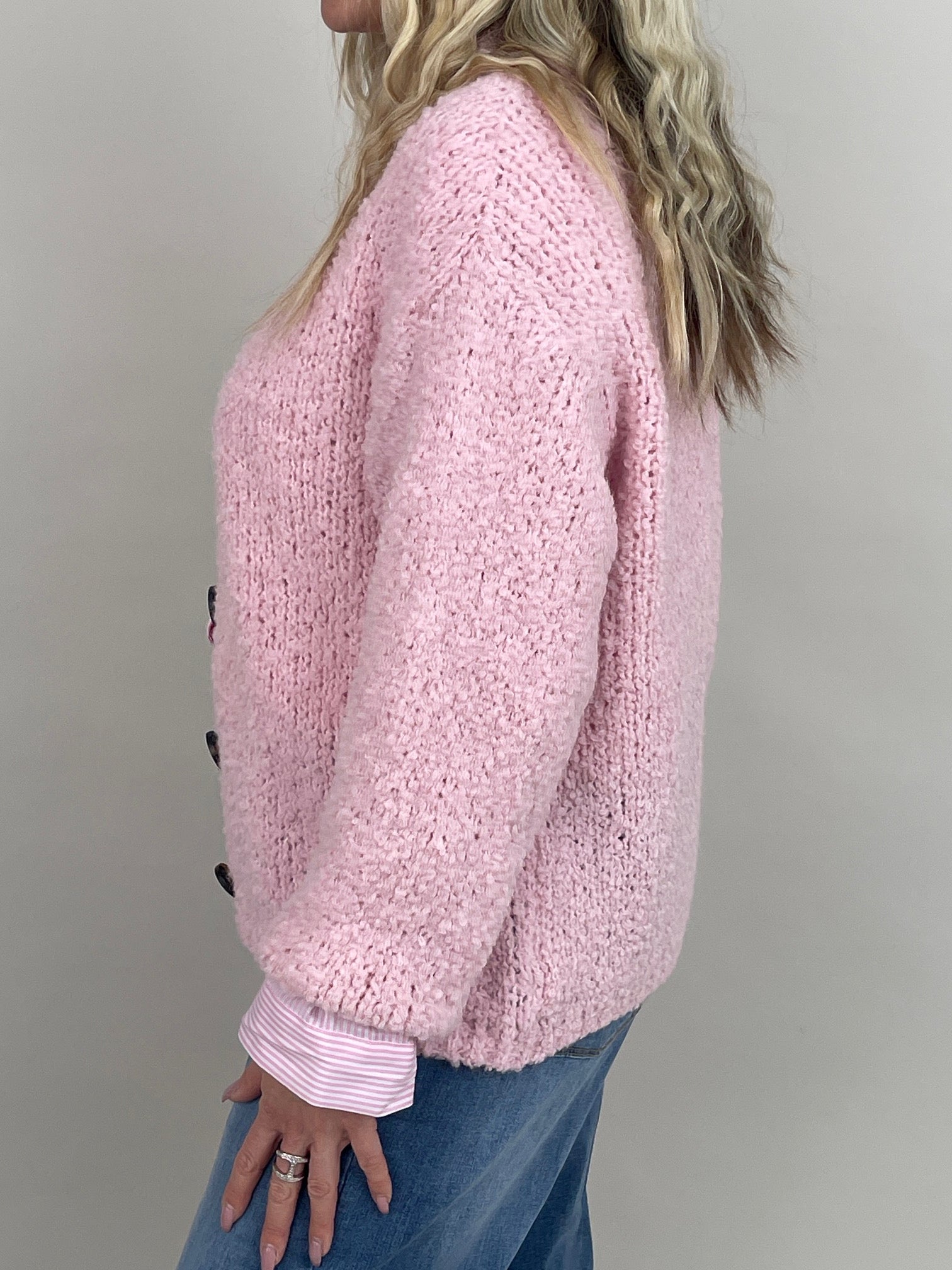 Cardigan Bouclé in Rosa Art. 6859
