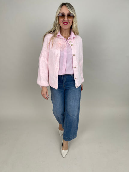 Cardigan Goldknöpfe in Rosa Artikel 6259