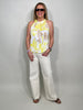 Neckholder Top gemustert in Gelb/Beige Artikel 5831