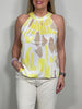 Neckholder Top gemustert in Gelb/Beige Artikel 5831