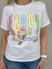 T-Shirt Happy in Weiß Art.6816
