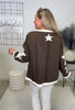 Sweatshirt Sterne-Details in Mokka