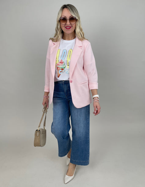 T-Shirt Happy in Weiß Art.6816