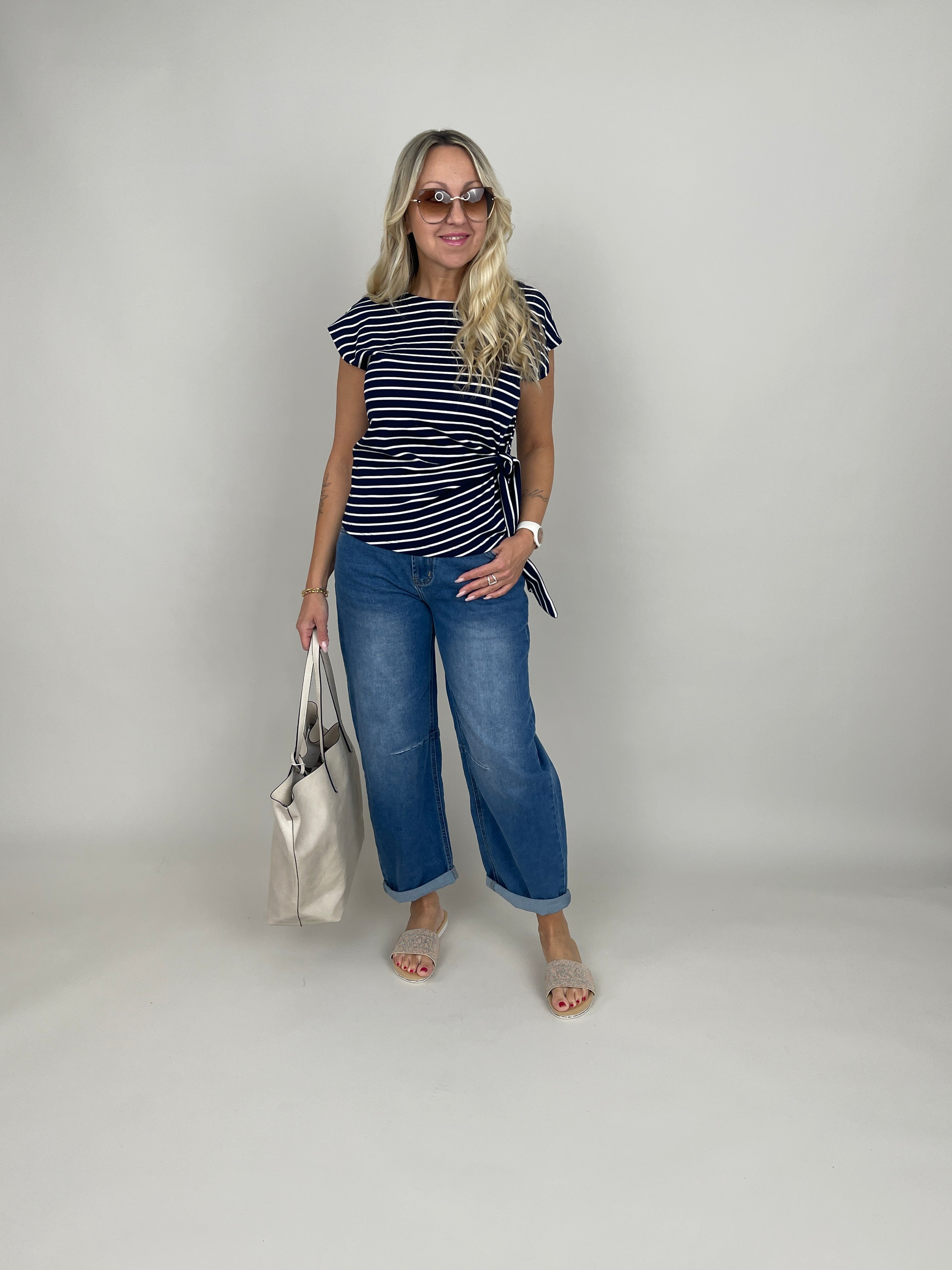 Jeans Barrel Highwaist in Blau
