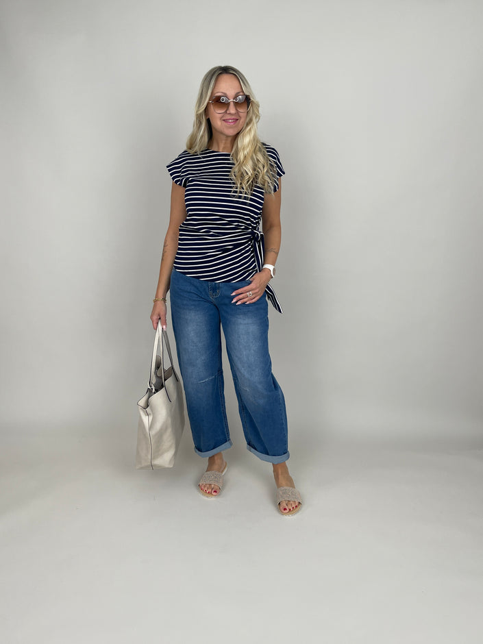Jeans Barrel Highwaist in Blau