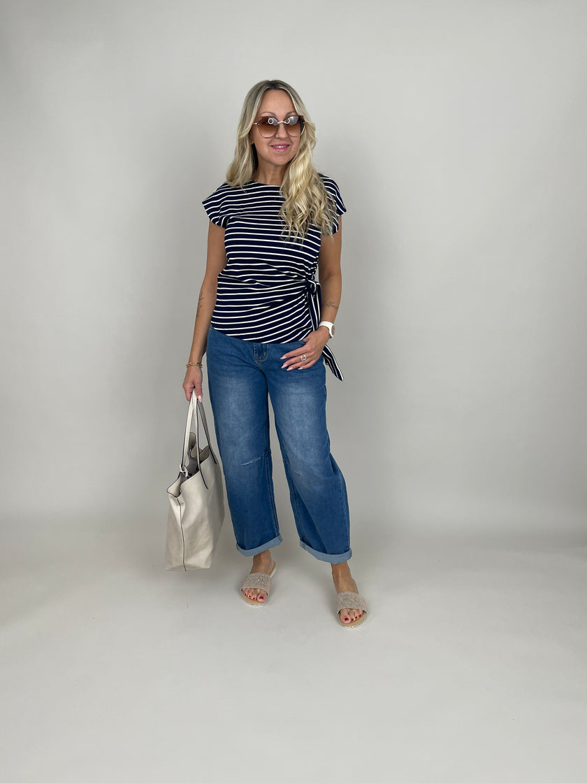 Jeans Barrel Highwaist in Blau