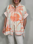 Bluse Leinen Palmenprint Artikel 5840