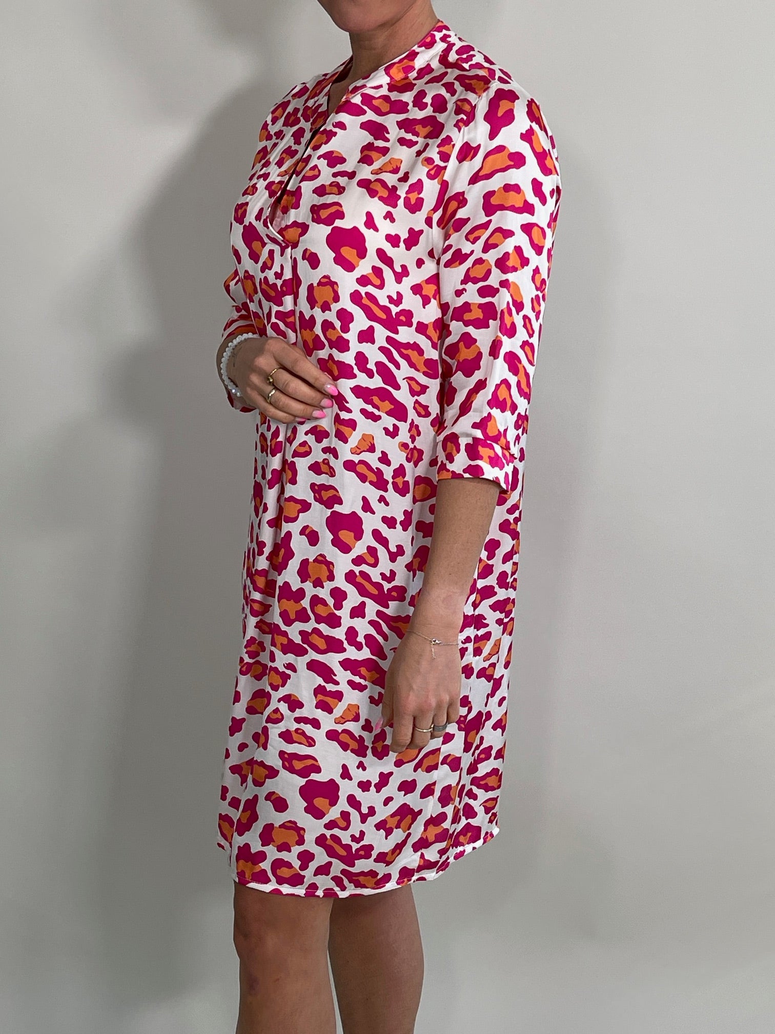 Kleid Satin-Optik Leo in versch. Farben 5837