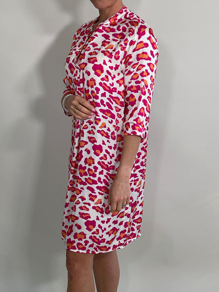 Kleid Satin-Optik Leo in versch. Farben 5837