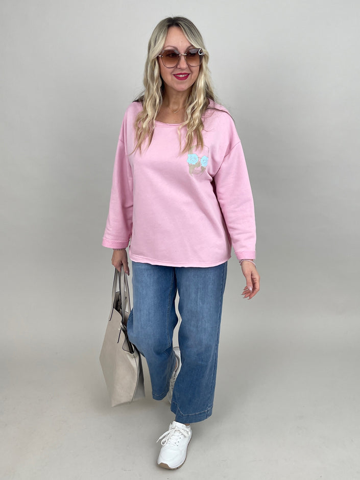 Sweatshirt Totenkopf in Rosa Art. 6857