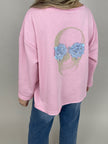 Sweatshirt Totenkopf in Rosa