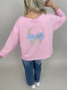 Sweatshirt Totenkopf in Rosa