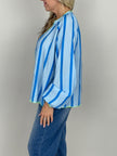 Bluse Streifen Muster in Hellblau/Blau