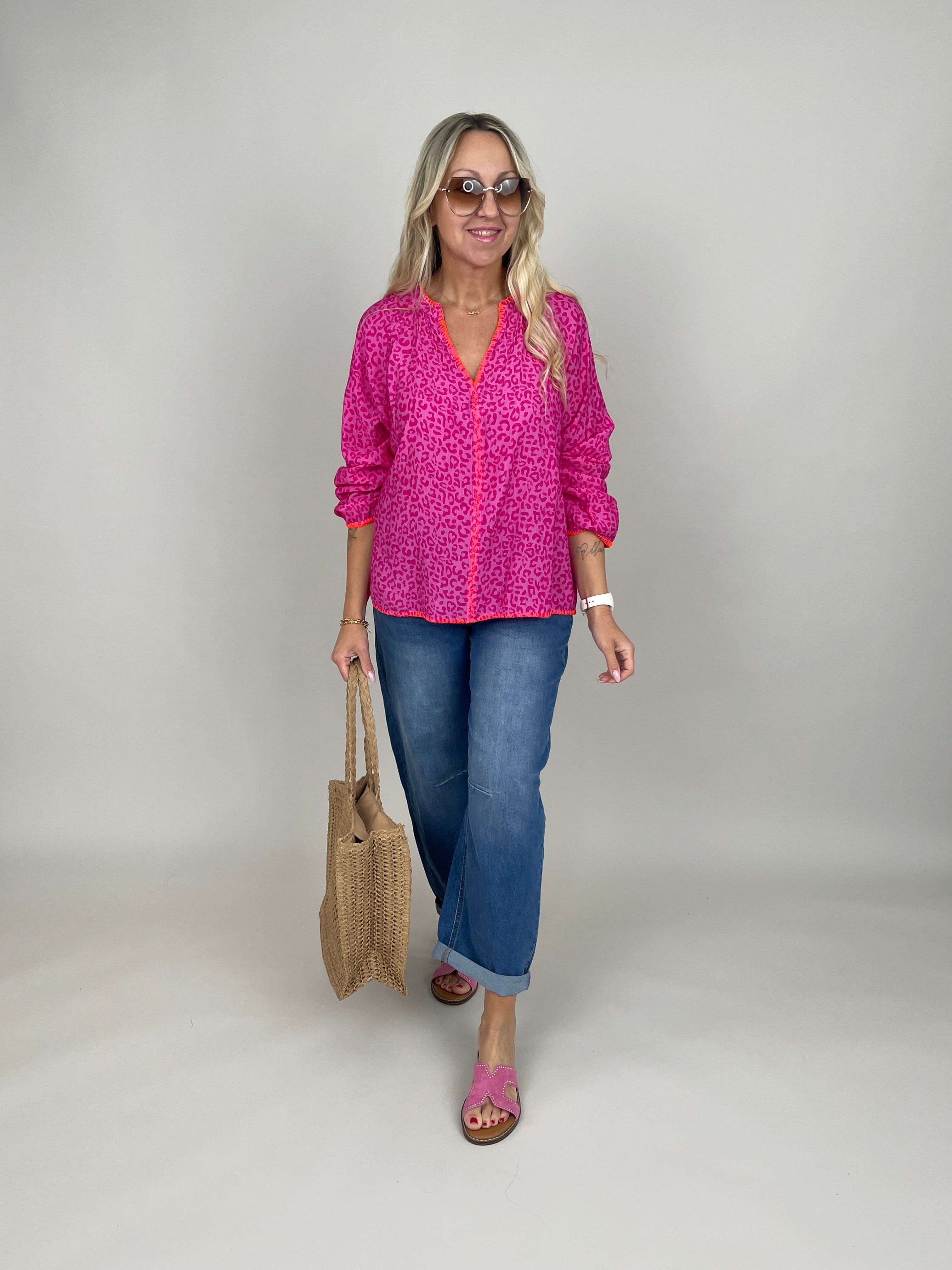 Bluse Leo Muster in Pink