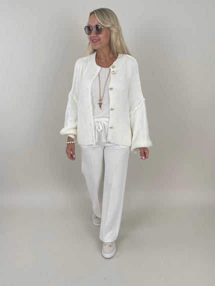 Cardigan Goldknöpfe in Offwhite Artikel 6260