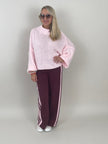 Pullover Grobstrick Uni in Rosa Artikel 6257