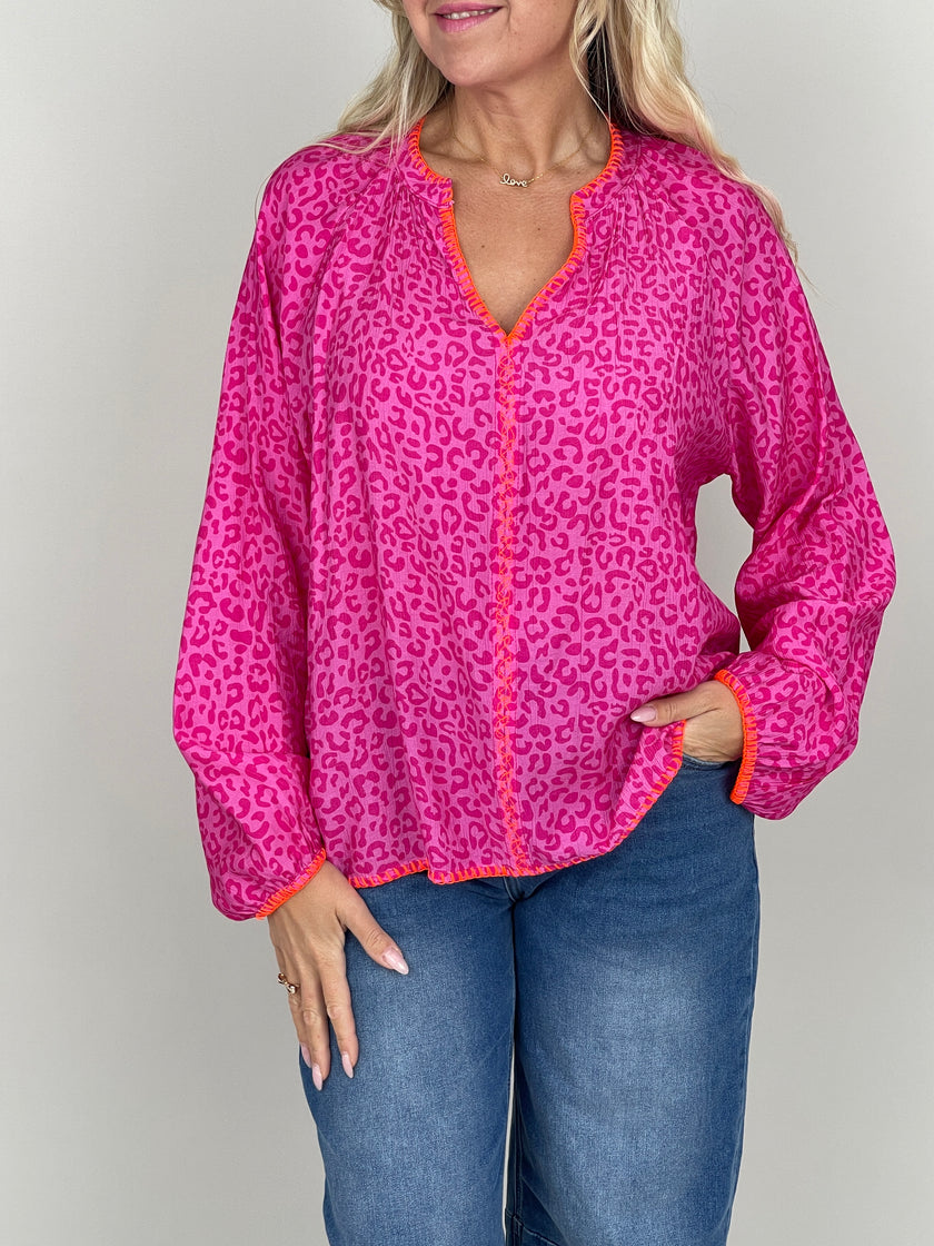 Bluse Leo Muster in Pink