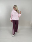 Pullover Grobstrick Uni in Rosa Artikel 6257