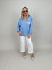 Sweatshirt Totenkopf in Hellblau