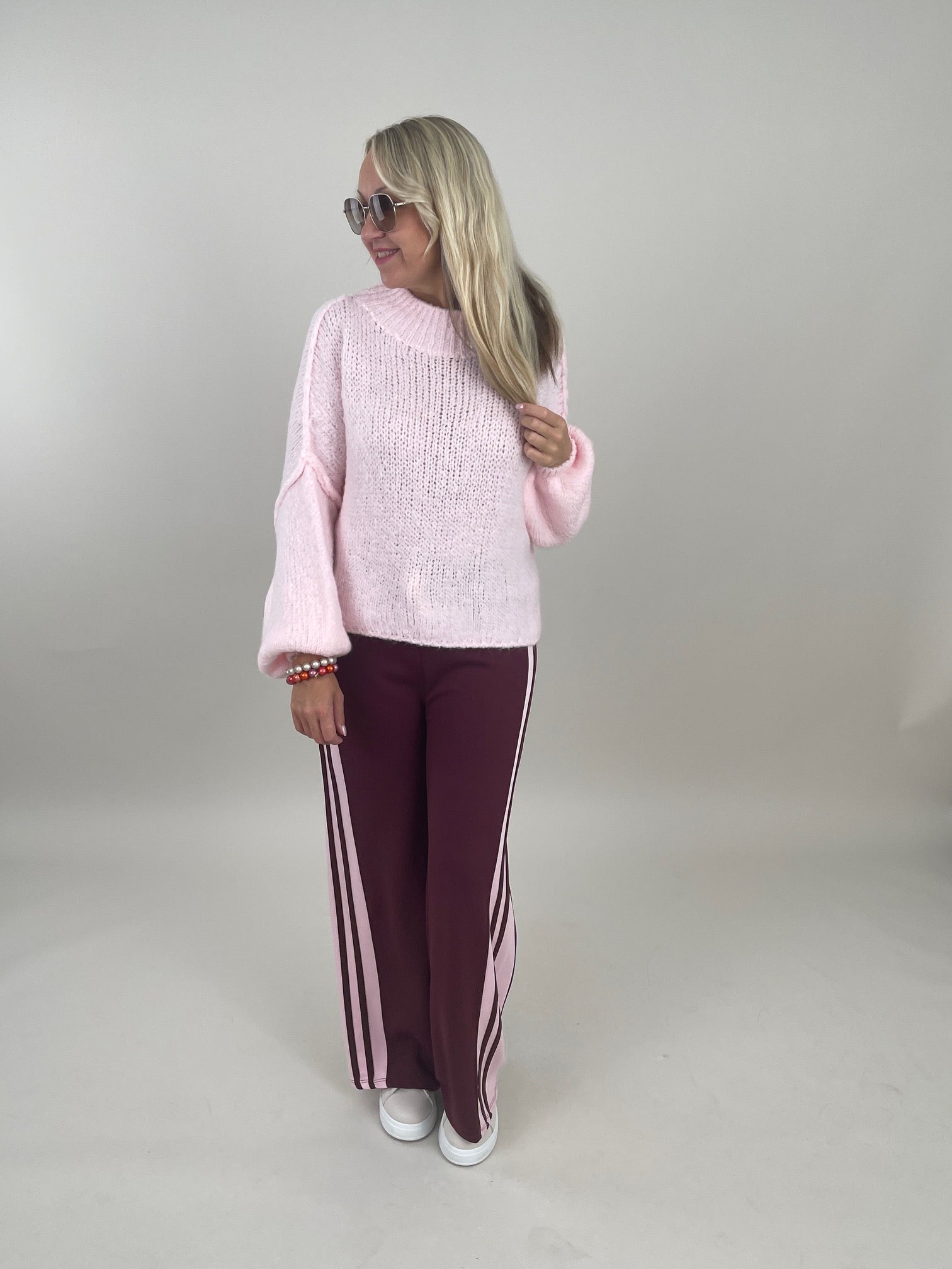 Marlene Hose mit Streifen in Pflaume Artikel 6261
