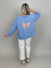 Sweatshirt Totenkopf in Hellblau