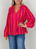 Bluse Streifen Muster in Pink/Orange