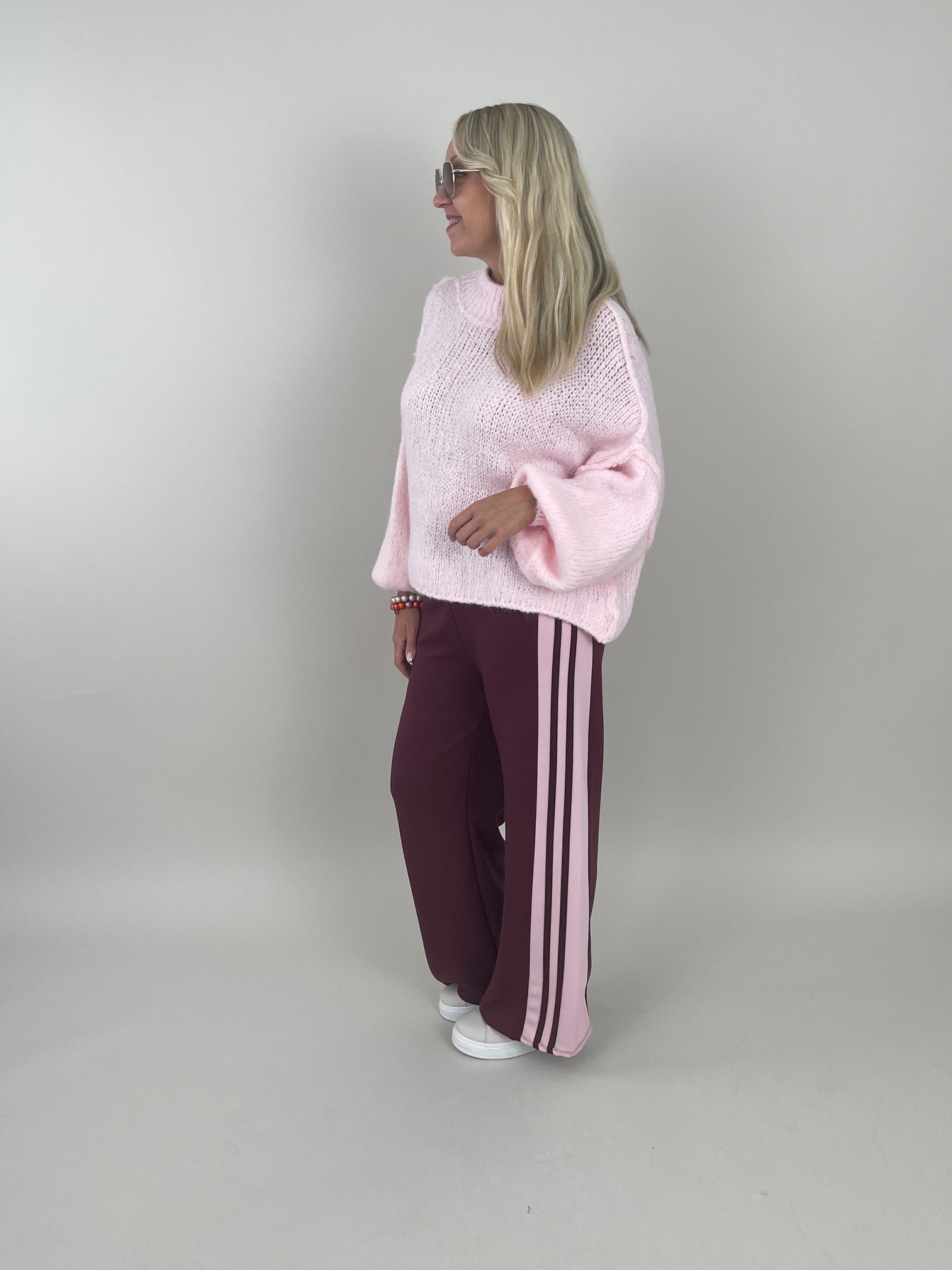 Marlene Hose mit Streifen in Pflaume Artikel 6261