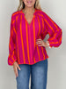 Bluse Streifen Muster in Pink/Orange