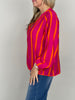 Bluse Streifen Muster in Pink/Orange