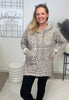 Langer Hoodie in Leo/Taupe