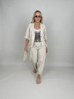 Kurzer Blazer Leinen in Beige