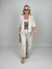 Kurzer Blazer Leinen in Beige