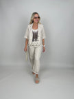 Kurzer Blazer Leinen in Beige