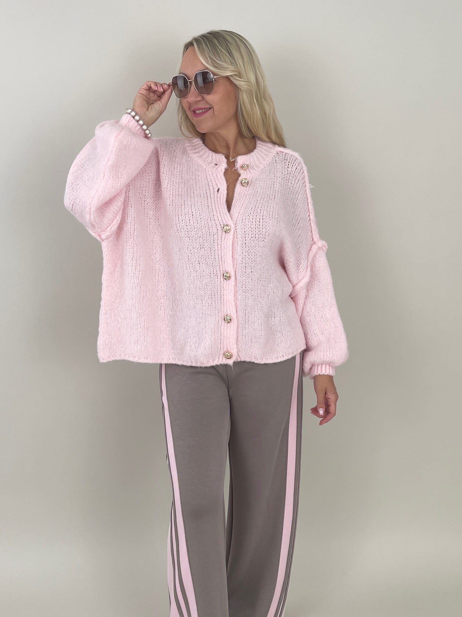 Cardigan Goldknöpfe in Rosa Artikel 6259