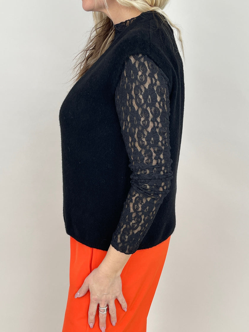 Strickweste mit goldfarbenen Knöpfen in Schwarz Art. 6561