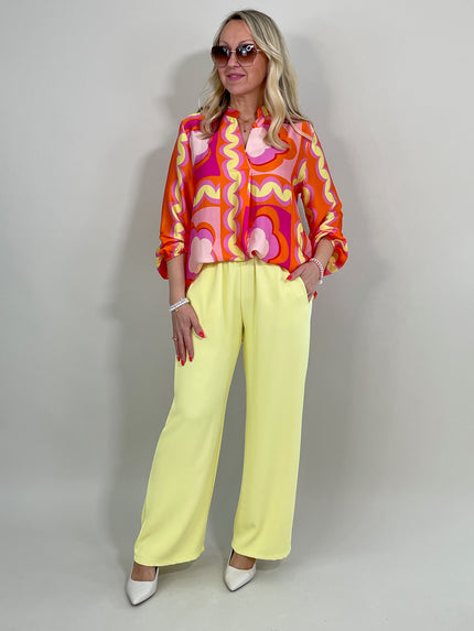 Bluse gemustert in Gelb/Orange Artikel 5852