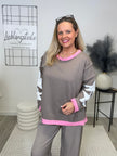 Sweatshirt Sterne-Details in Taupe