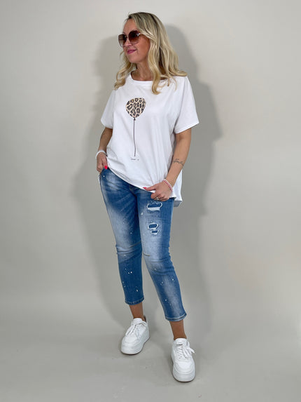 T-Shirt Ballon großes Leo in Weiß Artikel 5827