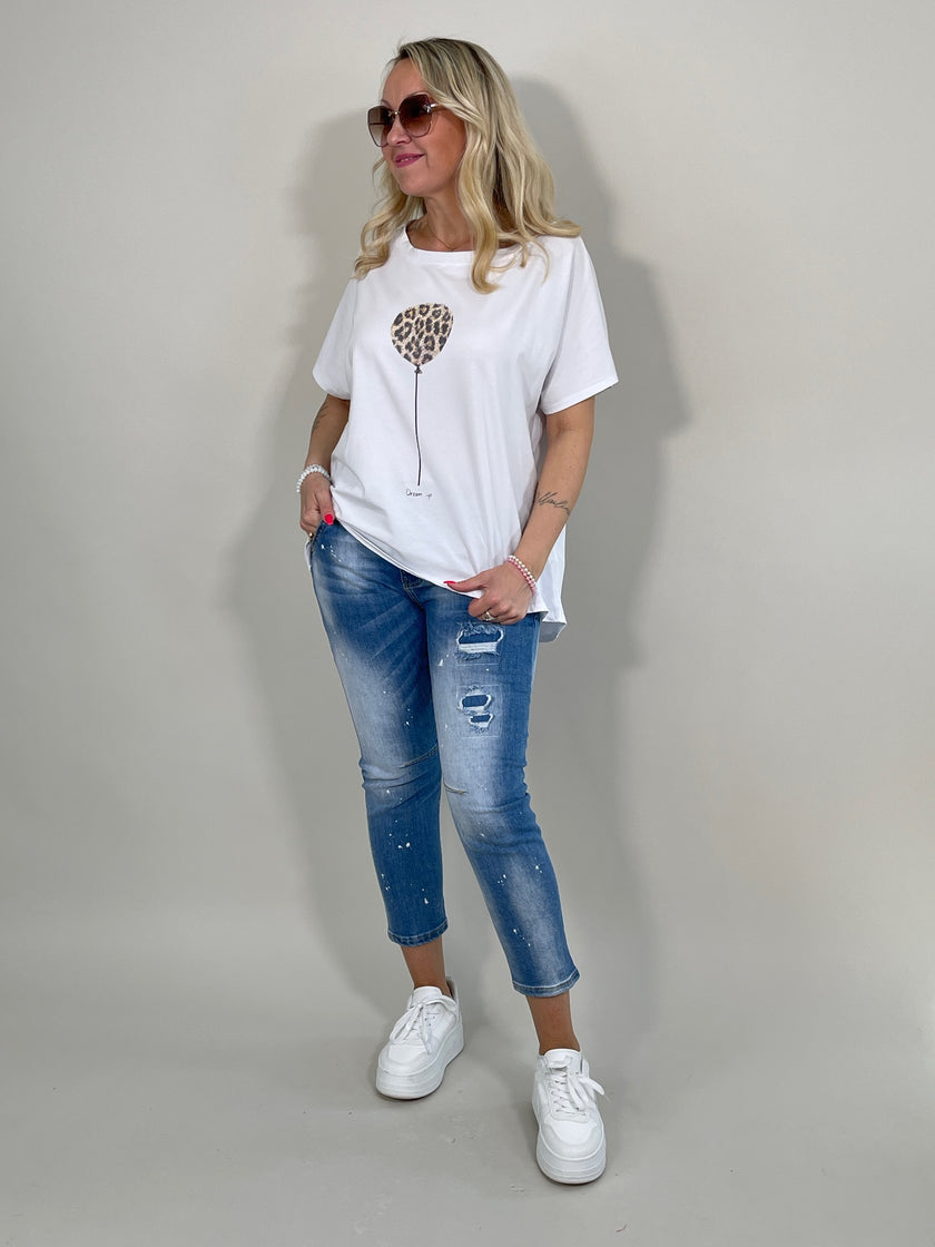 Jeans 7/8 Destroyed in Blau Artikel 5841