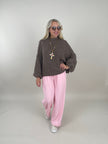 Pullover Grobstrick Uni in Braun Artikel 6256