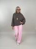 Pullover Grobstrick Uni in Braun Artikel 6256