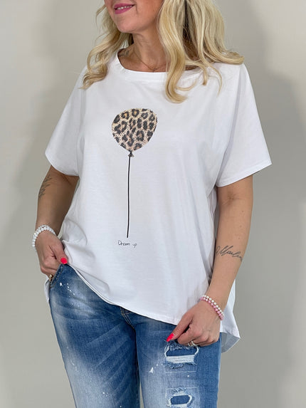 T-Shirt Ballon großes Leo in Weiß Artikel 5827