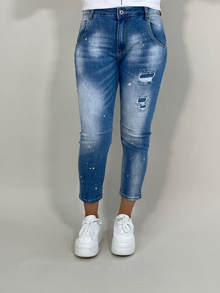 Jeans 7/8 Destroyed in Blau Artikel 5841
