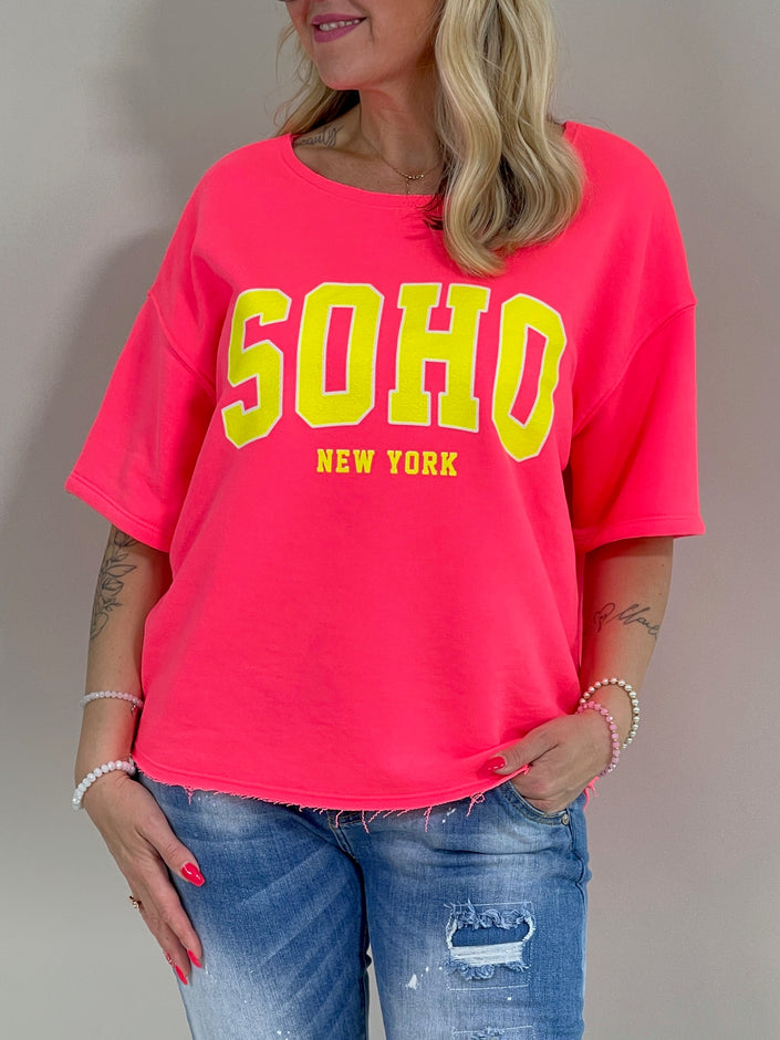 Sweatshirt Kurzarm mit Aufdruck in versch. Farben Artikel 5839