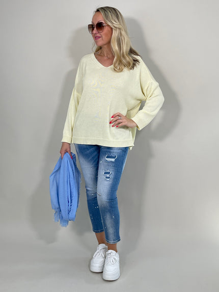 Pullover Feinstrick in Gelb Artikel 5847