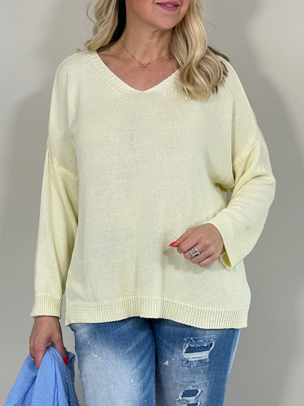 Pullover Feinstrick in Gelb Artikel 5847