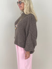 Pullover Grobstrick Uni in Braun Artikel 6256