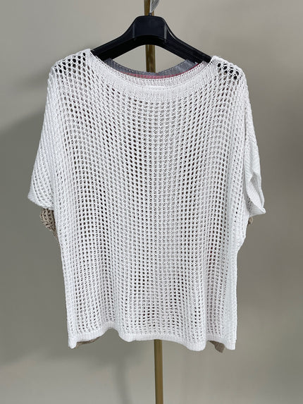 Pullover Kurz Lochmuster versch. Farben Artikel 5848