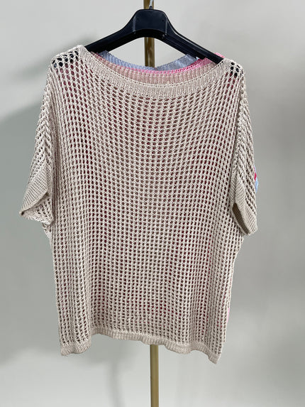 Pullover Kurz Lochmuster versch. Farben Artikel 5848